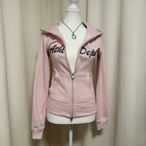 HOLLISTER Slim Athletic Dept Graphic Zip-Up Hoodie in XS